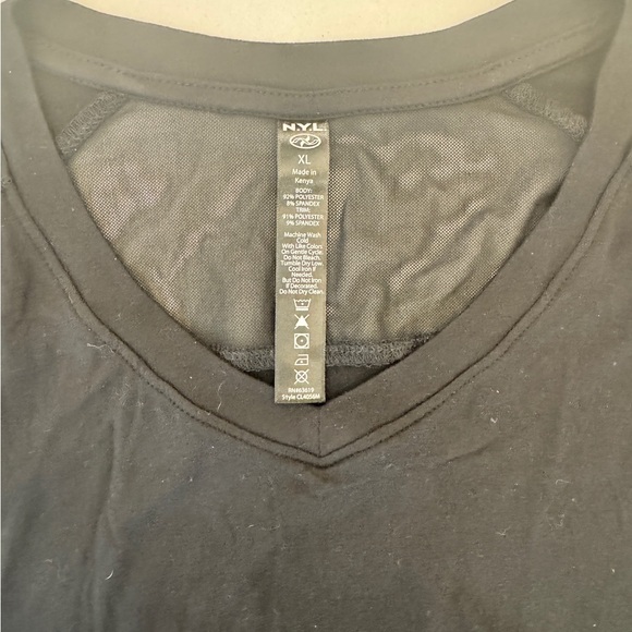 NYL Workout Yoga Black Mesh Long Sleeve T-shirt - Picture 2 of 4